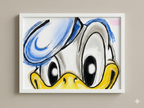 "Donald Duck in an expressionist style"