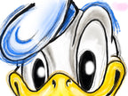 "Donald Duck in an expressionist style"